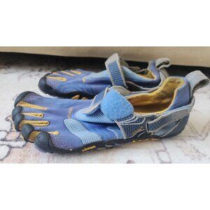 Vibram Fivefingers Women's Sz. 39/7.5 Leather Blue & Yellow Running Shoes